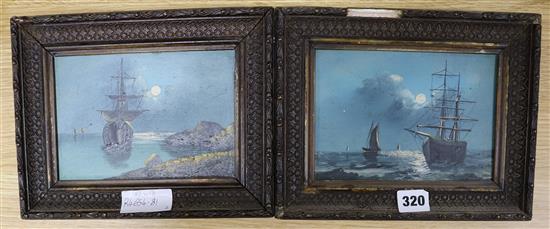A pair of oils on board, Nautical scenes